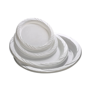 Platos <span class=keywords><strong>de</strong></span> <span class=keywords><strong>plástico</strong></span> resistentes desechables blancos Vajilla desechable <span class=keywords><strong>de</strong></span> varios tamaños - Product Image 1
