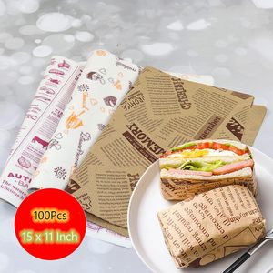 Papier d'emballage alimentaire personnalisé avec logo, résistant à l'huile pour hamburgers, sandwichs et shawarma, papier ciré de qualité alimentaire - Product Image 4