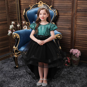 Children's Princess Dress Sequined Tulle Skirt O-Neck A-Line Flower Girl Costume For Girls - Product Image 2