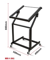 Support de table de mixage DJ multifonctionnel, support d'amplificateur, processeur d'effets, console de mixage avec roulettes pivotantes et roues verrouillables