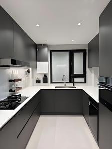 Armoire de cuisine personnalisée gris mat armoire de cuisine en mélamine meuble de cuisine design - Product Image 5