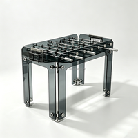Table de baby-foot professionnelle de luxe pour intérieur, en acier inoxydable 304, verre trempé noir, personnalisable pour adultes