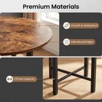 Table à manger pliante de style farmhouse, table de cuisine ronde en bois avec plateau rabattable, tables compactes de style mid-century, petite table à manger pour 2 à 4 personnes