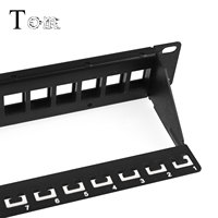 Panel Patch Jaringan TOM-P-21 Blank 19in 1U UTP dengan Back Bar Unshielded RJ45 24-Port Hitam untuk Bersertifikasi