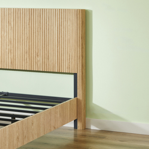 Lit de chambre en chêne massif de luxe, style américain moderne, réglable, avec revêtement en velours, taille Queen, écologique - Product Image 6