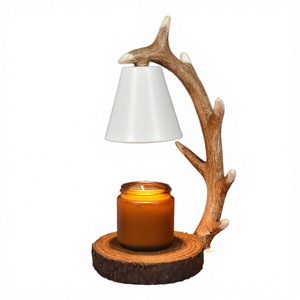 Lámparas Calentadoras de Velas Eléctricas con Temporizador, Regulables, Decoración para el Hogar, Diseño Artesanal de Asta de Reno, Lámpara de Escritorio de Metal - Product Image 2