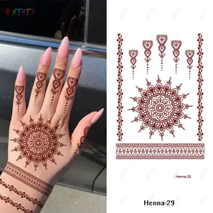 40 Types Of Maroon Henna Tattoo Sticker Indian Style Lace Pattern Red Tattoos Sexy Brown Mandala Temporary Henna Tattoo