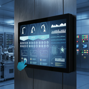 หน้าจอสัมผัสอุตสาหกรรม HMI แผงควบคุม PLC สำหรับระบบตรวจสอบสายการผลิต B C บริษัท ไฮเนส ไมโครอิเล็กทรอนิกส์ จำกัด ฮาร์ดดิสก์ 250GB แรม 8/16GB - Product Image 2