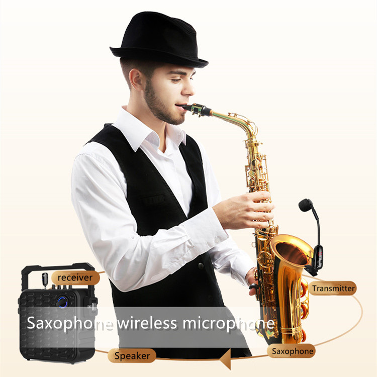 Dual UHF Wieless Sax Micophone Instument *Band New