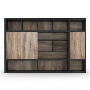 WESOME Large Multi-layers Contemporary Executive Wooden Bookcase Book Shelf