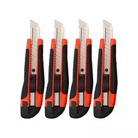Couteau utilitaire de 18 mm, léger et flexible, changement de lame facile, lame tranchante et durable, longueur de lame réglable, couteau artisanal idéal, coupe-boîte