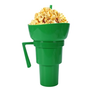 Wholesale Hot Selling High Quality Food Grade <b>Plastic</b> 900ml Custom Colorful 2 in 1 Snack and <b>Drink</b> Cup - Product Image 1