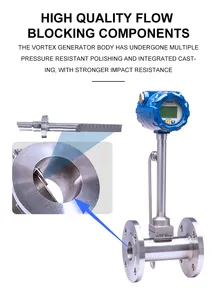 Digitalanzeige wirbel-flussmeter dampf gas-flussmeter wasser-flussmeter sensor preis elektronischer wirbel-flussmeter sensoren