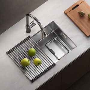 Évier de cuisine artisanal à cuve unique grande taille en acier inoxydable 304 pour montage en surplomb ou en encastré - Product Image 1