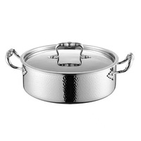 Ustensiles de cuisine modernes couleur or marmite de luxe en acier inoxydable 304 marmite en acier à 3 couches batterie de cuisine avec couvercle en métal
