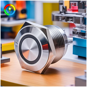 Bán buôn cao phẳng Thiết bị truyền động 12V thép không gỉ Brass IP65 Đèn pin Màu Đỏ <span class=keywords><strong>push</strong></span> <span class=keywords><strong>button</strong></span> chuyển với đèn <span class=keywords><strong>LED</strong></span> cho các thiết bị gia dụng - Product Image 1