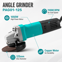 Meuleuse d'angle électrique de 125 mm, 1050 W, haute puissance, 5 pouces, pour la découpe et le polissage des métaux