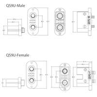 Connecteur anti-étincelles QS9-U 180A à courant élevé, connecteur rapide pour voiture, vélo électrique, camping-car, treuils, élévateurs, moteur