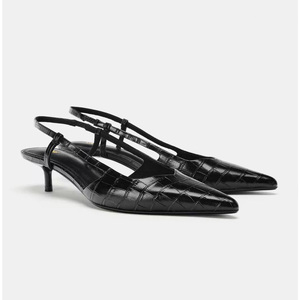 Scarpe da Sposa Autunno/Inverno da Donna in Vernice Nera con Tacco Sottile Super Alto (8cm+) con Punta a Spillo e Cinturino Posteriore - Product Image 6