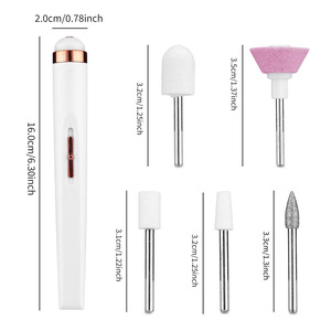 Kit de perceuse à ongles électrique Portable Mini avec perceuse diamantée tondeuse brosse 5 bits lime de polisseuse à vitesse réglable pour les soins de <span class=keywords><strong>manucure</strong></span> - Product Image 4