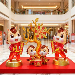 Ticari Yılbaşı Dekorasyonu CNY 2026 Dekoratif Fiberglas At Heykeli Alışveriş Merkezi ve Otel Dekorasyonları İçin - Product Image 5