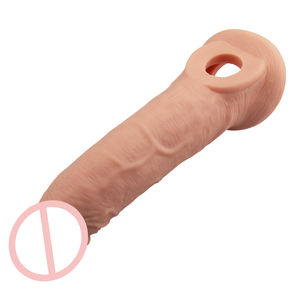 Супер мягкий большой Задержка эякуляции мужской толстый член реалистичный фаллоимитатор презервативы многоразовый удлинитель пениса - Product Image 2