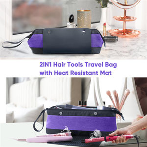 Sac de voyage pour outils de cheveux personnalisé avec tapis résistant à la chaleur étuis de transport de beauté des cheveux mallette à outils de styliste mallette de transport pour outils de cheveux - Product Image 5