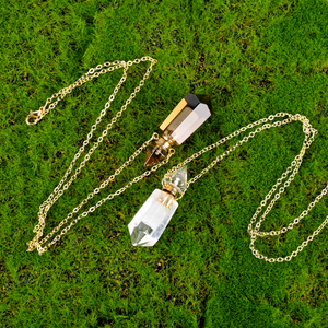 Collier avec flacon d'huile essentielle en cristal naturel, pendentif en cristal hexagonal, flacon de parfum - Product Image 3