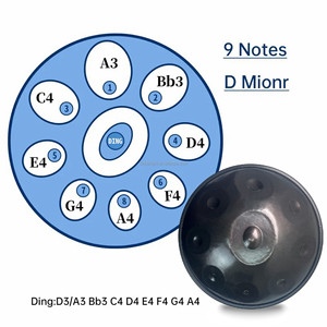 Cozyjoy <span class=keywords><strong>Handpan</strong></span> 22 pouces (53 cm) en acier inoxydable, 9-10 notes, personnalisé, style Kurd, pour jeu professionnel - Product Image 4