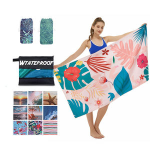 Telo Mare <span class=keywords><strong>in</strong></span> Microfibra ad Asciugatura Rapida, Stampa Floreale Tropicale, Anti-Sabbia, Assorbente, da Viaggio, con Borsa Impermeabile - Ingrosso - Product Image 1