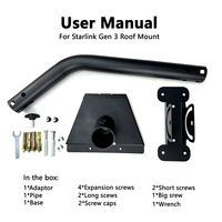 2025 OEM Toit Mur Métal Long Tuyau Montage Adaptateur Accessoires Starlink Gen 3 Réglable Toit Montage Mural Supports Support