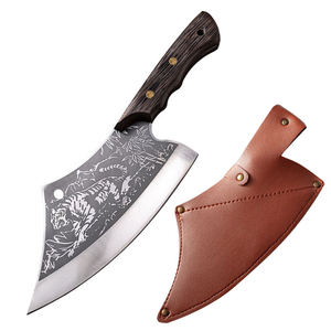 Nouvel arrivage de couteau à viande en acier à haute teneur en carbone motif tigre couteau de boucher à viande forgé à la main de 8 pouces couperet hachoir pleine soie - Product Image 1