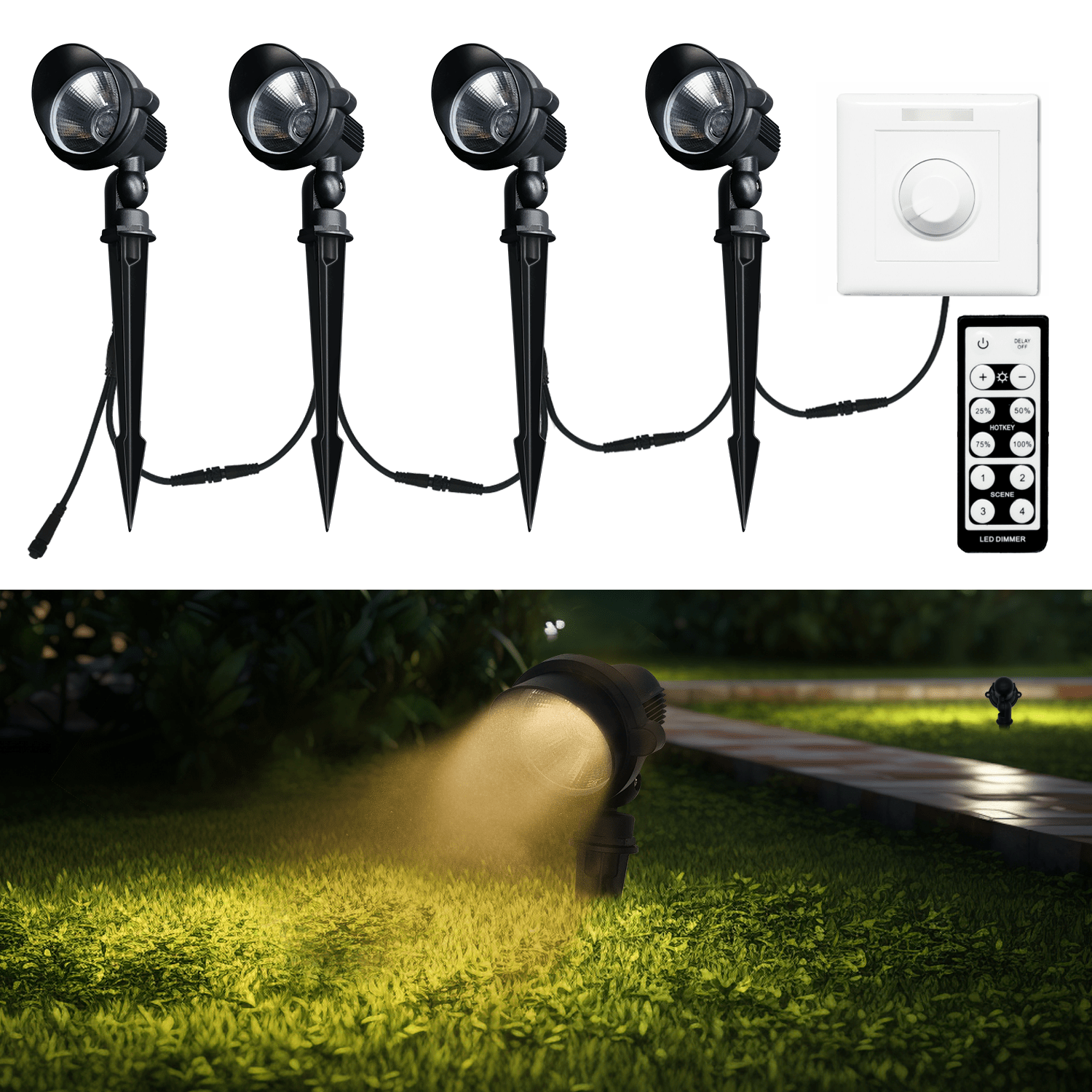 Gouly Energy Efficient 6W LED Garden Light Warm White 24V Landscape Lighting Aluminum IP65 Waterproof Spot Light for Villa