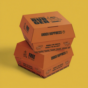 Cajas para <span class=keywords><strong>Hamburguesas</strong></span> al por Mayor, Contenedor Resistente Desechable de Papel de Calidad Alimentaria para Suministro de Restaurantes - Product Image 1