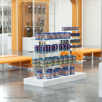 Vitrine de présentation en verre trempé robuste de haute qualité pour supermarché, bijouterie, magasin de détail