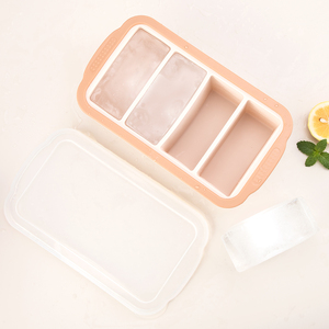 Moule à glaçons en silicone antiadhésif à 4 cavités en acier inoxydable, bac à glaçons, moule <span class=keywords><strong>de</strong></span> cuisson DIY pour desserts, avec couvercle, logo personnalisé, démoulage facile, haute qualité - Product Image 5