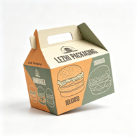 Emballage alimentaire personnalisé pour boulangerie, boîtes à emporter pour le déjeuner, boîtes en carton blanc imprimées, boîtes en papier personnalisées avec poignée