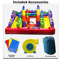 Castillo Hinchable Comercial para Exteriores con Piscina de Bolas y Tobogán Doble, Ideal para Niños y Bebés