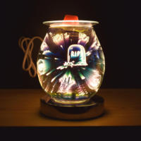 Lampe chauffe-cire décorative en verre pour Halloween, effet 3D, diffuseur de parfum électrique écologique pour la maison