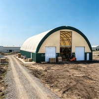 Abri de stockage de foin à toit arqué en membrane PVC ignifuge B1 100x120m, charbon, avec structure galvanisée en PVC pour la transformation alimentaire et le stockage frigorifique