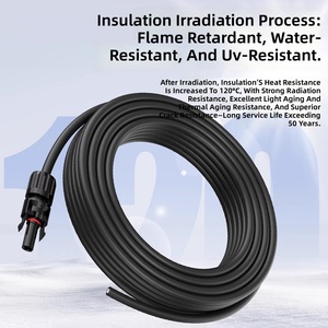 Câble d'extension solaire 10AWG 12AWG en cuivre étamé pour panneaux photovoltaïques 600V 1000V CC 4mm pour connexion <span class=keywords><strong>de</strong></span> système d'énergie solaire - Product Image 4
