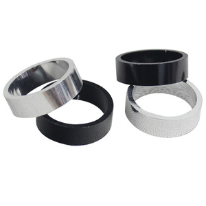 Bicycle Front Fork <b>Spacers</b> Aluminum Alloy 28.6mm Black And Silver Lightweight For Mountain Bikes - Product Image 4