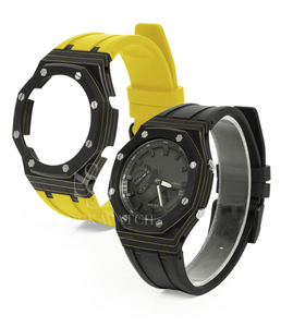 Kit de modification sportif CasiOak Premium en fibre de carbone pour montres GA-<span class=keywords><strong>2100</strong></span>/B2100/GM2100, avec bracelets en caoutchouc fluoré de 22 mm et breloques métalliques - Product Image 6