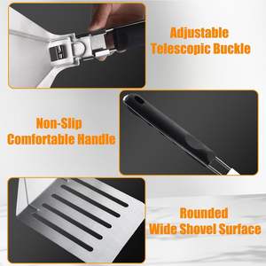 Espátula para Pizza Resistente de 8 Pulgadas, <span class=keywords><strong>Pala</strong></span> para Voltear Pizza de Acero Inoxidable Perforada con Mango Plegable para Horno - Product Image 4