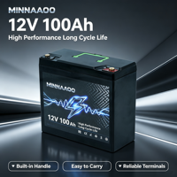 Baterai LiFePO4 100Ah 12V Baterai Lithium Iron Phosphate Siklus Dalam Menggantikan Baterai Asam Timbal untuk Sistem Tenaga Surya Off Grid