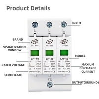 Parafoudres triphasés basse tension T2 20KA-40KA 3P 275V AC, dispositifs de protection contre les surtensions, certifiés CE, pour systèmes solaires PBT