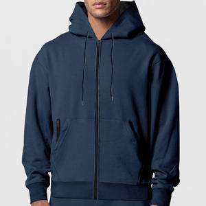 RUIQUWIN Custom Men's <b>Hoodie</b> <b>Soft</b> Warm Zip up Jacket Solid Color Embroidered Oversized Fitness Outdoor Essential Wear OEM - Product Image 3