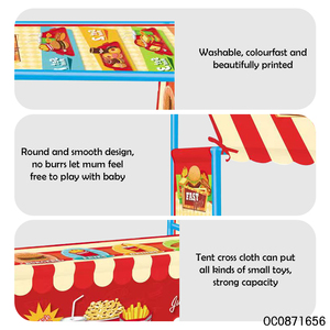 Mainan Role <span class=keywords><strong>play</strong></span> desain toko makanan cepat, tenda bermain untuk anak dalam ruangan - Product Image 4