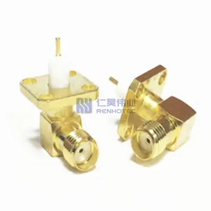 SMA Feminino SMT PCB Solda Montagem Conector RF Jack Straight