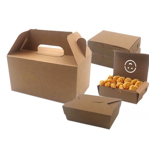 Caja de papel con logotipo personalizado para guardar comida, contenedor para guardar comida, pollo fritado